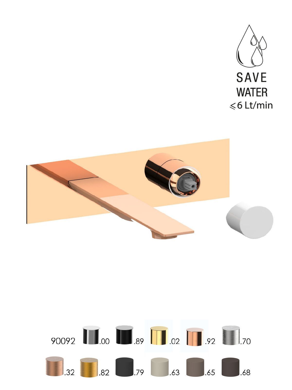 Смеситель для раковины с ограничителем расхода с пластиной Rubinetterie Frattini Narciso S ARCH-00138344 - Вид №6