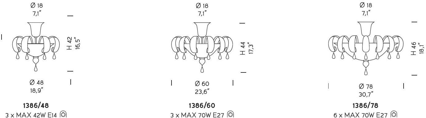 Sylcom Стеклянный потолочный светильник с кристаллами Molin 1386 - Вид №4