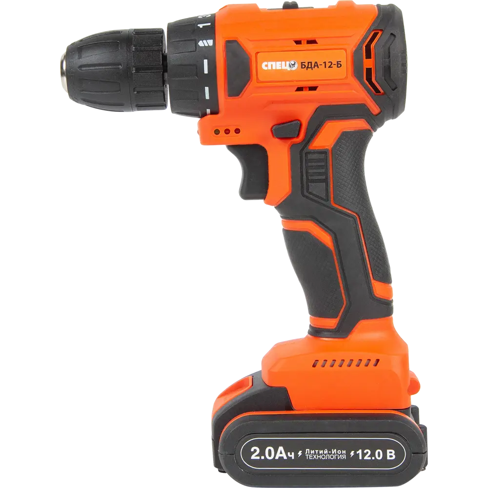 Дрель-шуруповерт аккумуляторная бесщеточная Спец БДА-12-Б, 12 В Li-ion 2x2 Ач STLM-2046745 - Вид №1