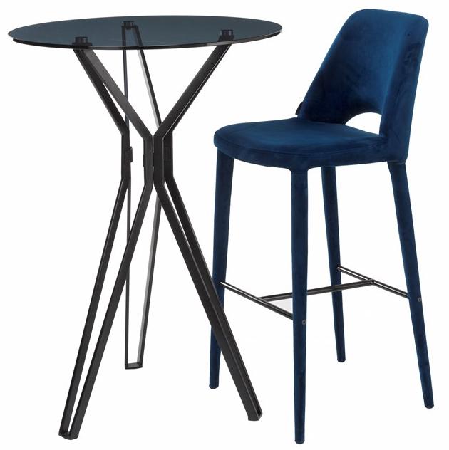 Pols Potten Круглый высокий стол из стали и стекла  370-010-005  - Вид №4