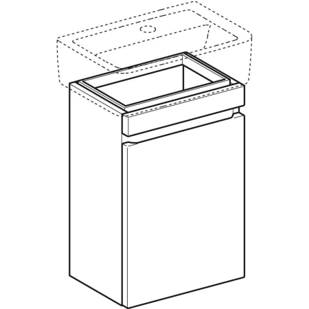 869050000 Шкафчик для раковины Geberit Renova Plan, с одной дверью Geberit  - Вид №1