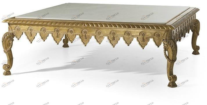 OAK Деревянный журнальный столик с мраморной столешницей Galleria sun-id-1508296