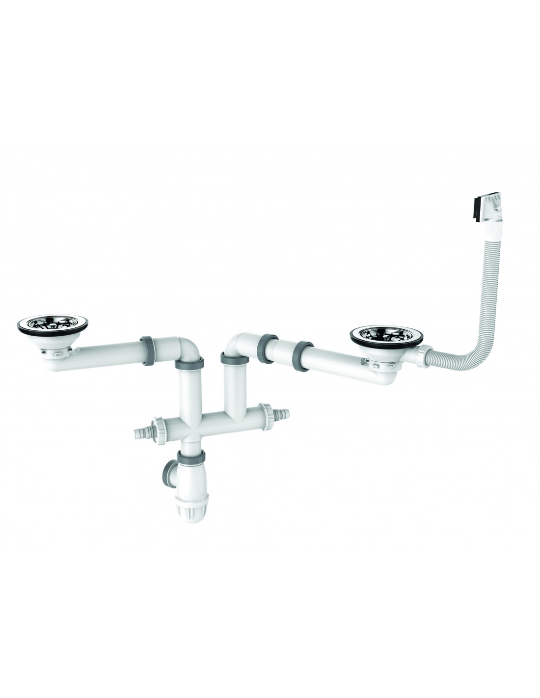 396300 000 00  Комплект Elipso для мойки 2 раковины Д. 90 мм, регулируемый, в комплект входит комплект перелива, встроенные прокладки Valentin Хром 