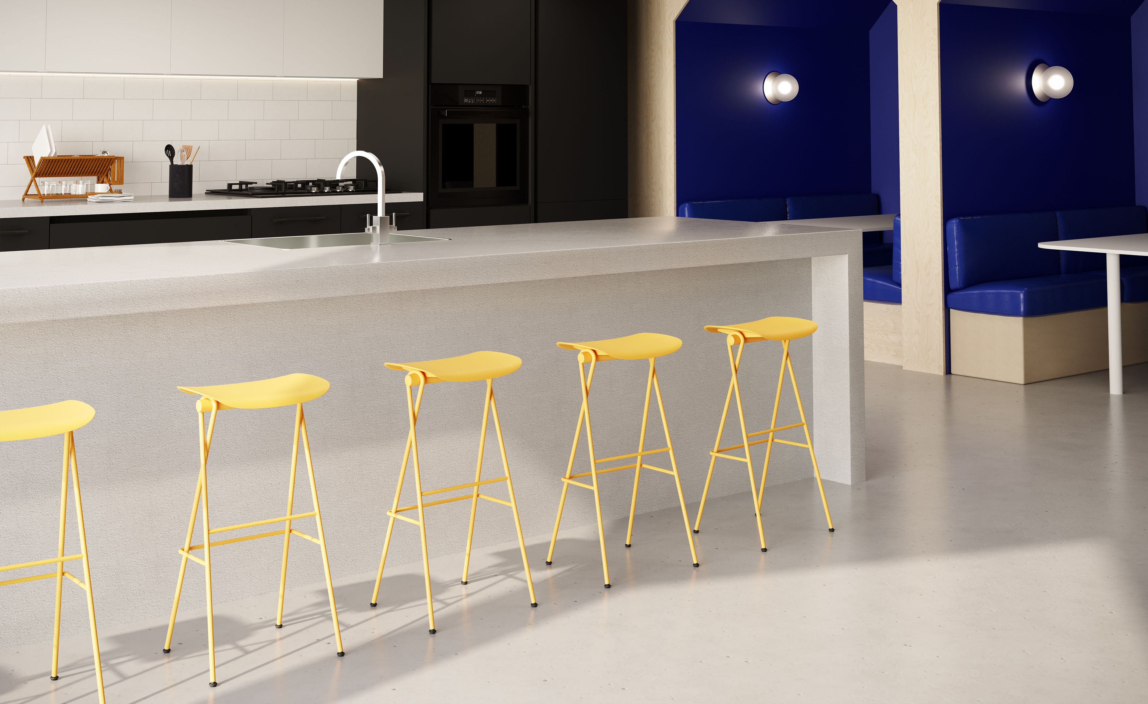 Высокий стальной стул с сиденьем из полипропилена Infiniti флип ARCH-00033494 - Вид №4