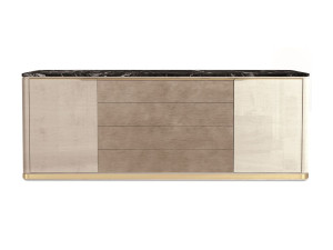 Деревянный шкаф с ящиками и мраморной столешницей