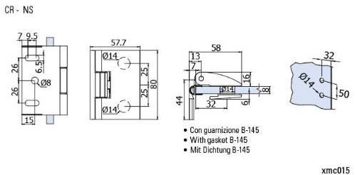 Metalglas Bonomi Петли для душевых кабин из латуни  B-201  - Вид №3