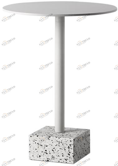 Bentu Design Журнальный столик из венецианского терраццо со стальной столешницей Ding C240533-c240442 