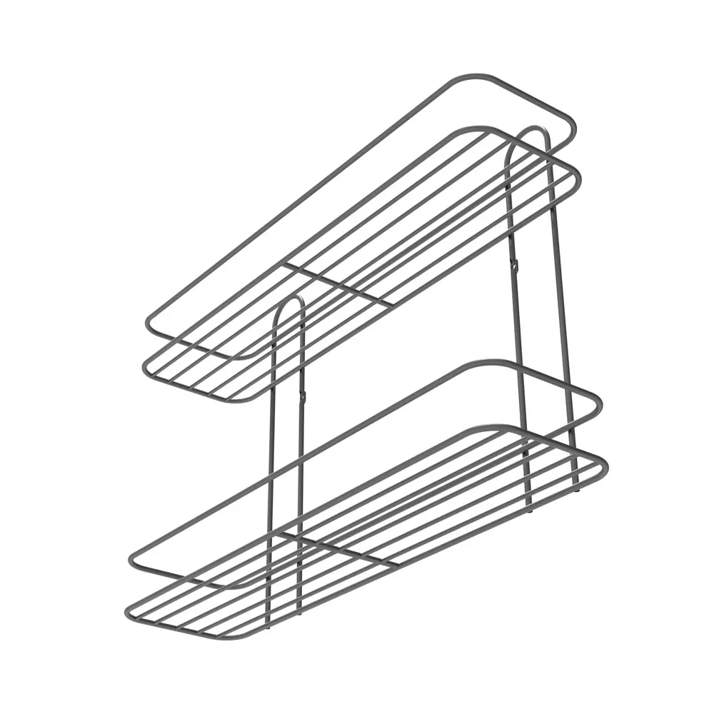 Полка для ванной Lemer Rhine двухъярусная 10x40 см металл цвет графит STLM-2043181 - Вид №5