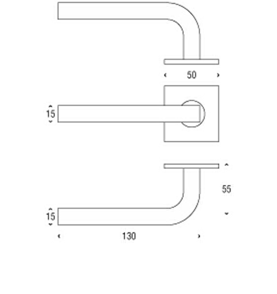 FROST Ручка рычажная KUBE 1005 » матовая. Нержавеющая сталь Матовый A1005BS  - Вид №2