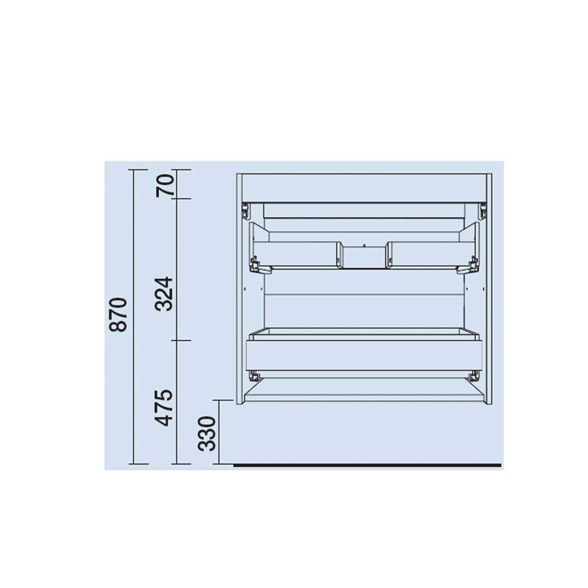 81713 SALGAR Мебель для умывальника FUSSION CHROME 1000 2 ящика NIGHT BLUE 997 x 540 x 450 мм Синяя ночь - Вид №3