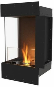 EcoSmart Fire Стальная каминная топка на биоэтаноле с панорамным остеклением Flex left corner fireplaces