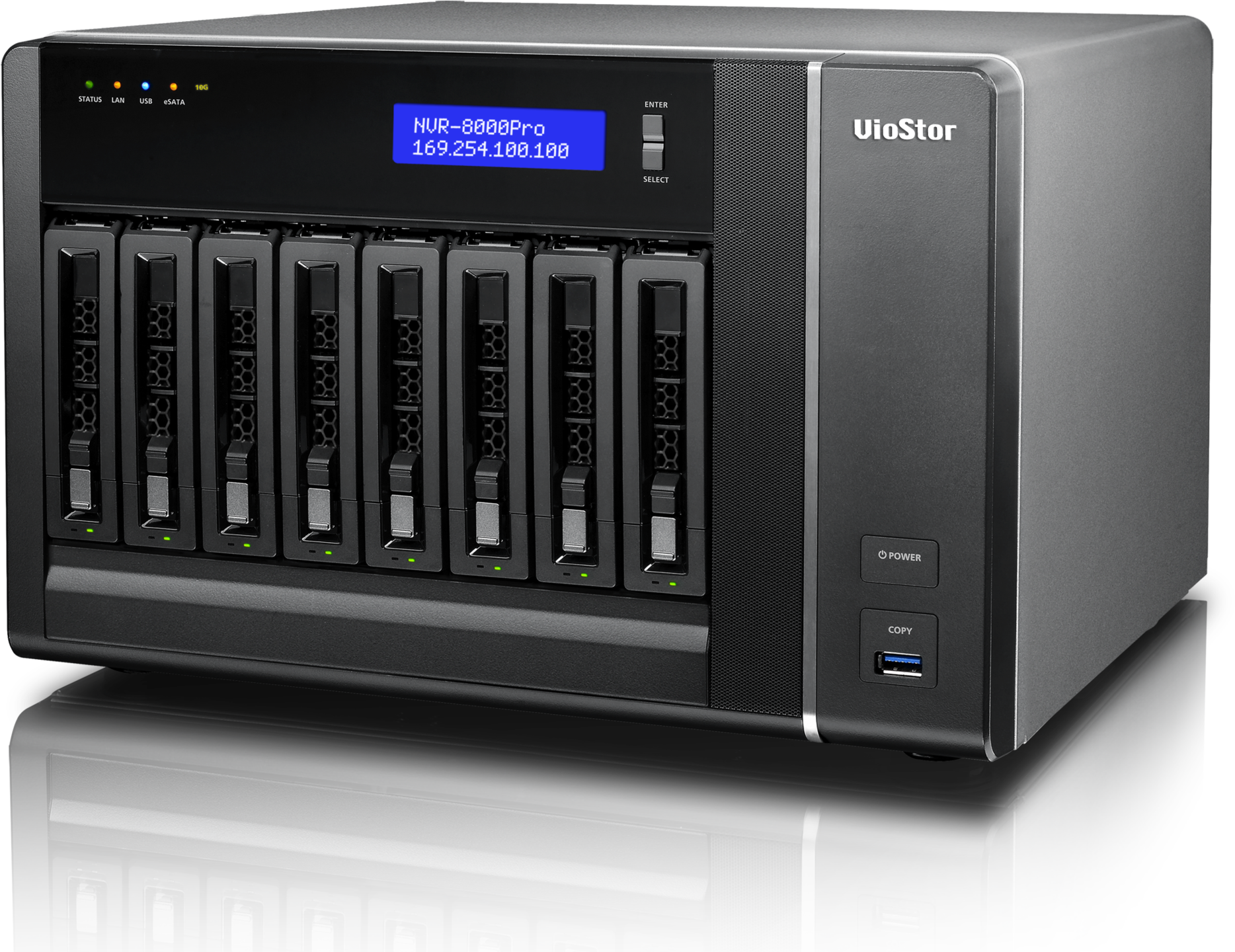 VS-8124 Pro+ Smb nvr, 24 channels, 8-tray w/o hdd, local monitoring. intel core i3 3,3 ghz QNAP Santreyd 