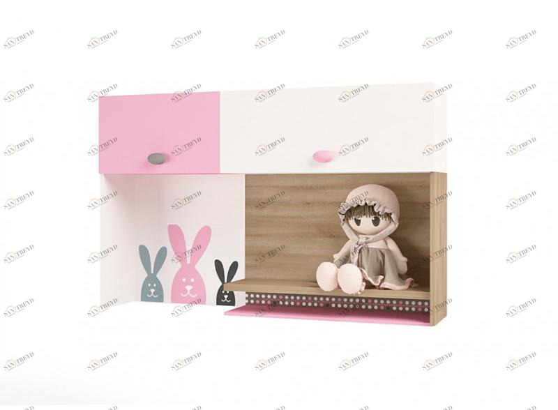 Надстройка на стол ABC-KING/навесная полка левая MIX BUNNY (розовый) 4631147961822