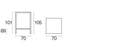 Высокий квадратный стальной стол emu ARCH-00054186 - Вид №4