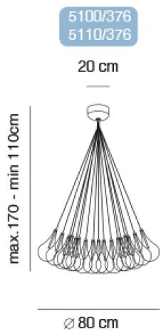 Alma light Подвесной светильник из галогенного стекла Drop 5100 - Вид №13