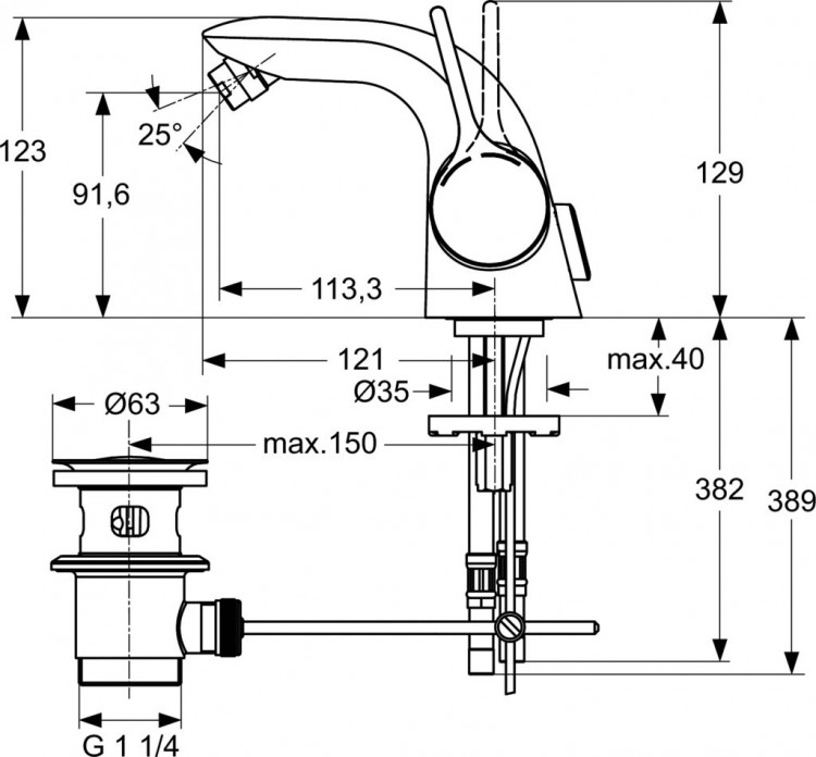A4268AA Смеситель для биде Ideal Standard MELANGE - Вид №3