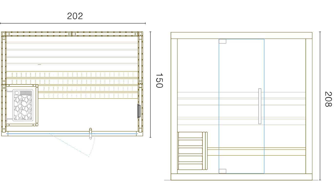 Наружная сауна из термообработанной сосны Kinedo Sauna per esterno ARCH-00007684 - Вид №8