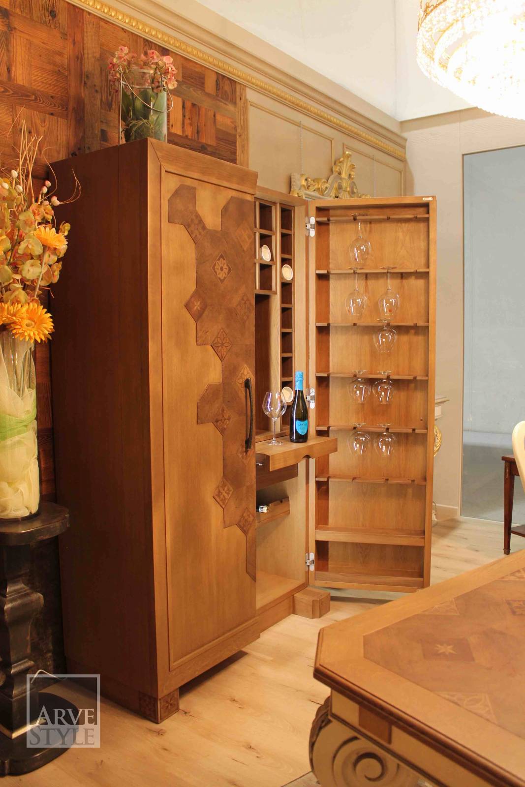 Деревянный барный шкаф со встроенным освещением Arvestyle паркет ARCH-00082377 - Вид №2