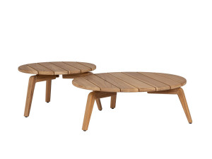 Набор из двух круглых столиков из тикового дерева