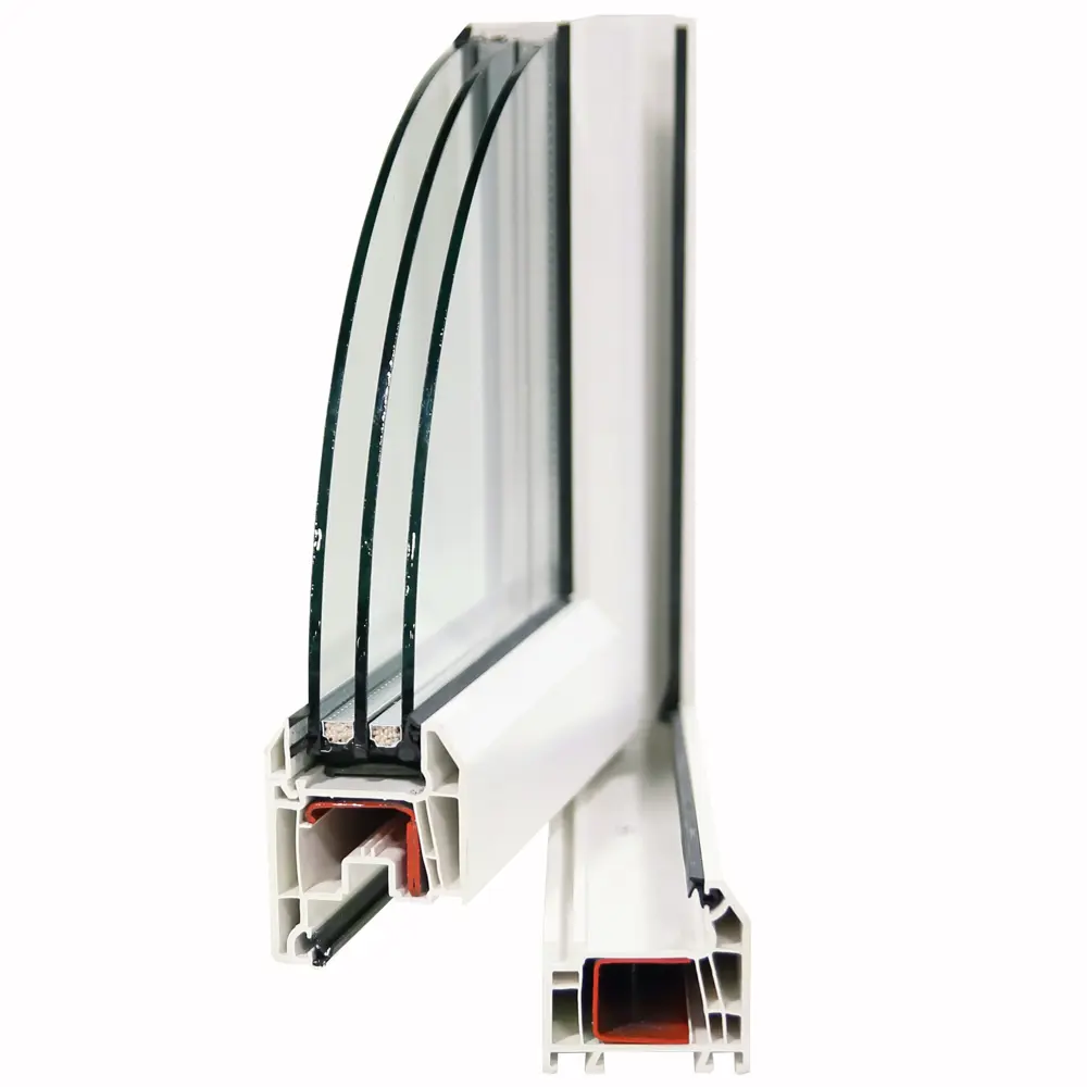 Балконная дверь ПВХ Deceuninck двустворчатая 2100x1200 мм (ВxШ) двуxкамерный стеклопакет белый/белый STLM-2046804 - Вид №2