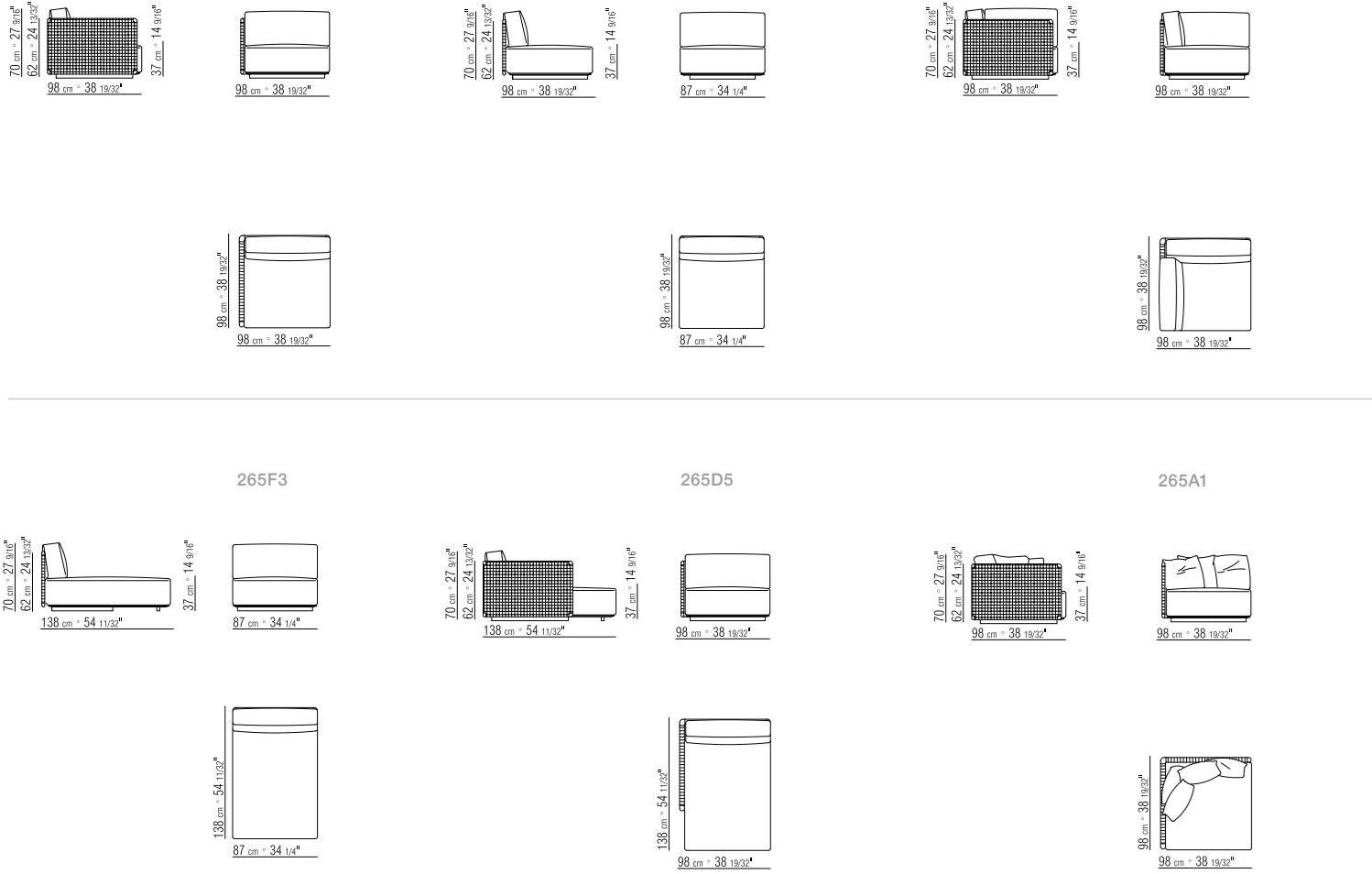 Flexform Открытый 3-местный диван из ткани Eddy sun-id-1394242 - Вид №2