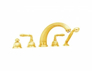 033016.A00.00 Набор для ванны с пятью отверстиями Золото 24К
