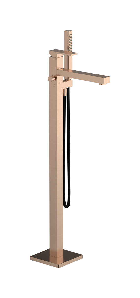 Напольный смесиель для ванны с встроенным душем. WE ARE IB ru399sr Brushed Rose Gold Rubacuori 