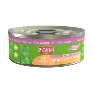 ПР0049937*24 Корм для котят курица, индейка суфле 100г (упаковка - 24 шт) ЧЕТВЕРОНОГИЙ ГУРМАН