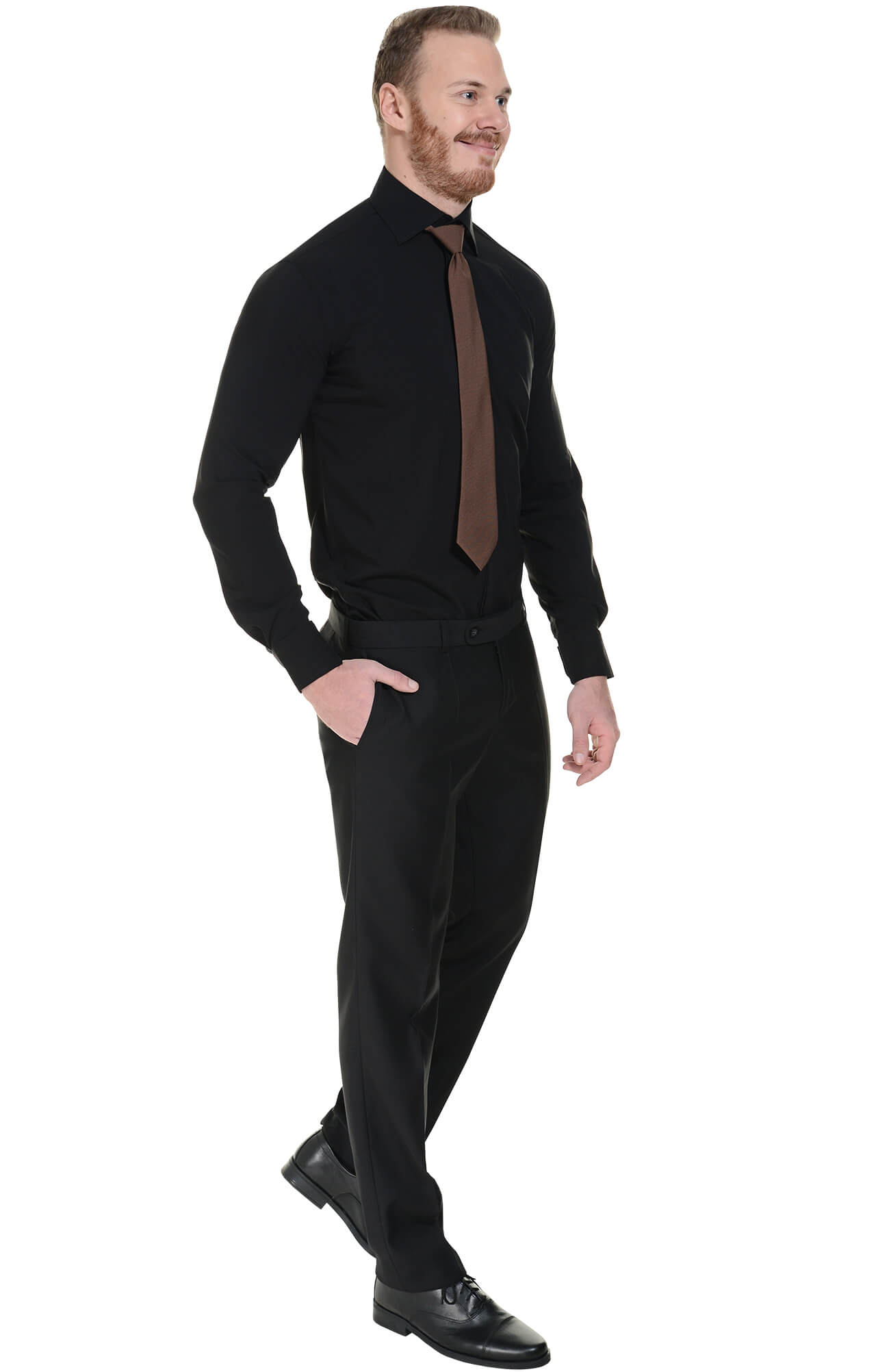 60319 Галстук на резинке темно-коричневый  Офисная одежда  размер Спецодежда  - Вид №1