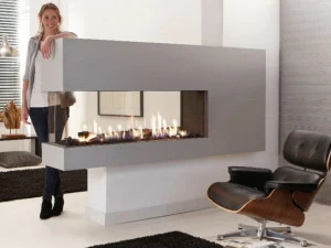 Element4 Трехсторонний газовый камин Lucius