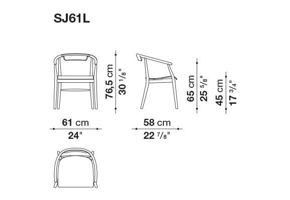 Деревянный стул с подлокотниками B&B Italia Jens ARCH-00118767 - Вид №3