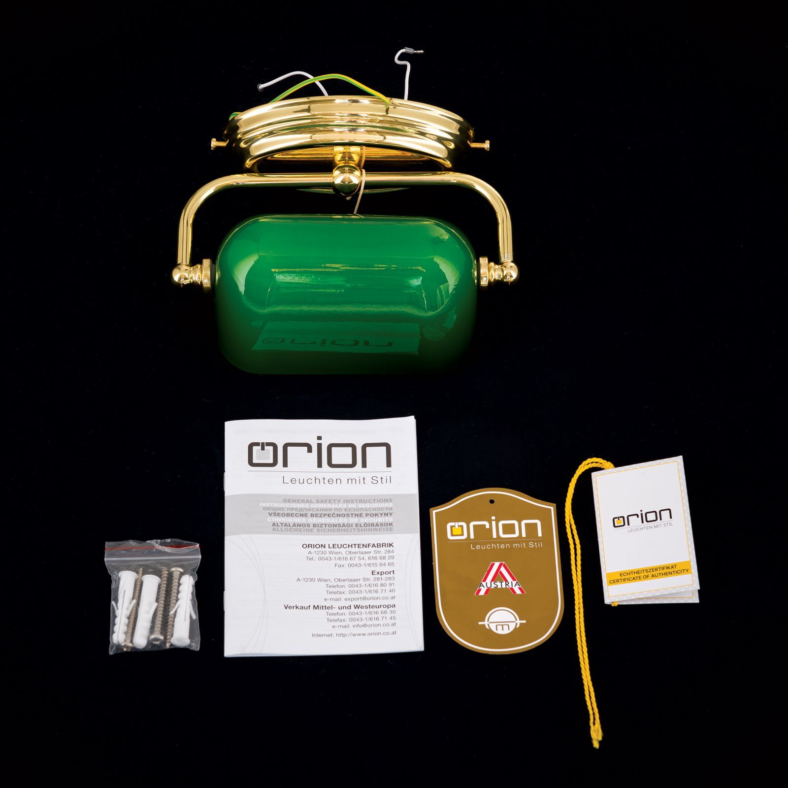 Регулируемая лампа для чтения из латуни и стекла Orion Harvard ARCH-00125513 - Вид №6