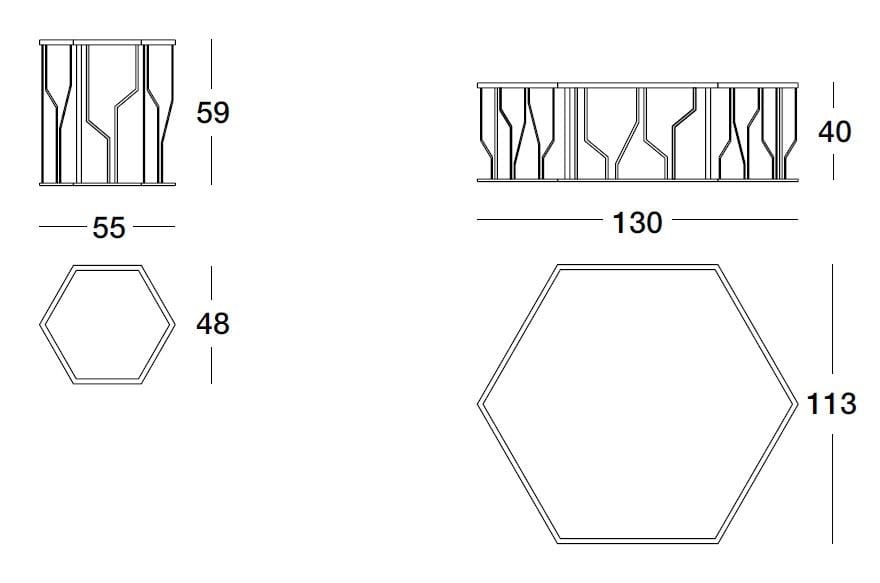 Мраморный шестиугольный журнальный столик Longhi Loveluxe ARCH-00060295 - Вид №8