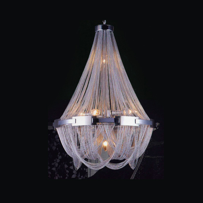 Люстра металлическая 70х50 см хром Stream KM010P-6 DELIGHT COLLECTION ДИЗАЙНЕРСКИЕ 00-3883053 Прозрачный;хром  - Вид №1