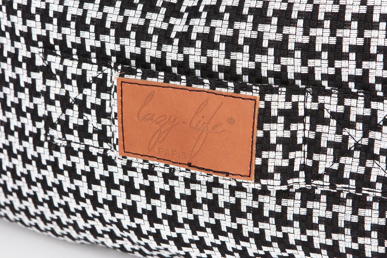 Пуф Sablons с принтом LAZY LIFE PARIS ДИЗАЙНЕРСКИЕ 051196 Белый;черный  - Вид №1