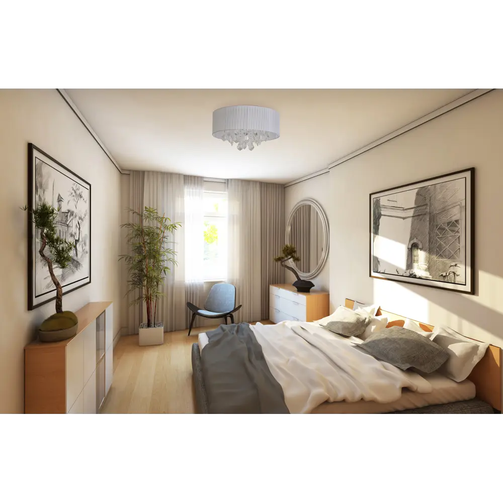 Люстра хрустальная потолочная Жаклин 6 ламп 12 м² цвет белый MW-Light STLM-2135582 - Вид №7