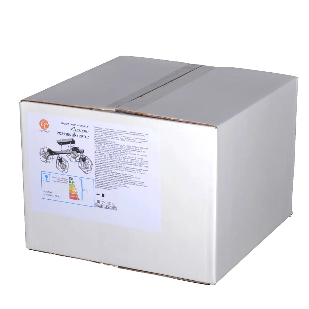 Люстра потолочная Гранж РС21384 4 лампы 12 м² цвет черный РОССВЕТ STLM-2085066 - Вид №7