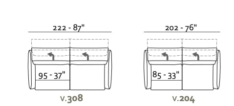 2-местный кожаный диван Max Divani MODULA ARCH-00070810 - Вид №5