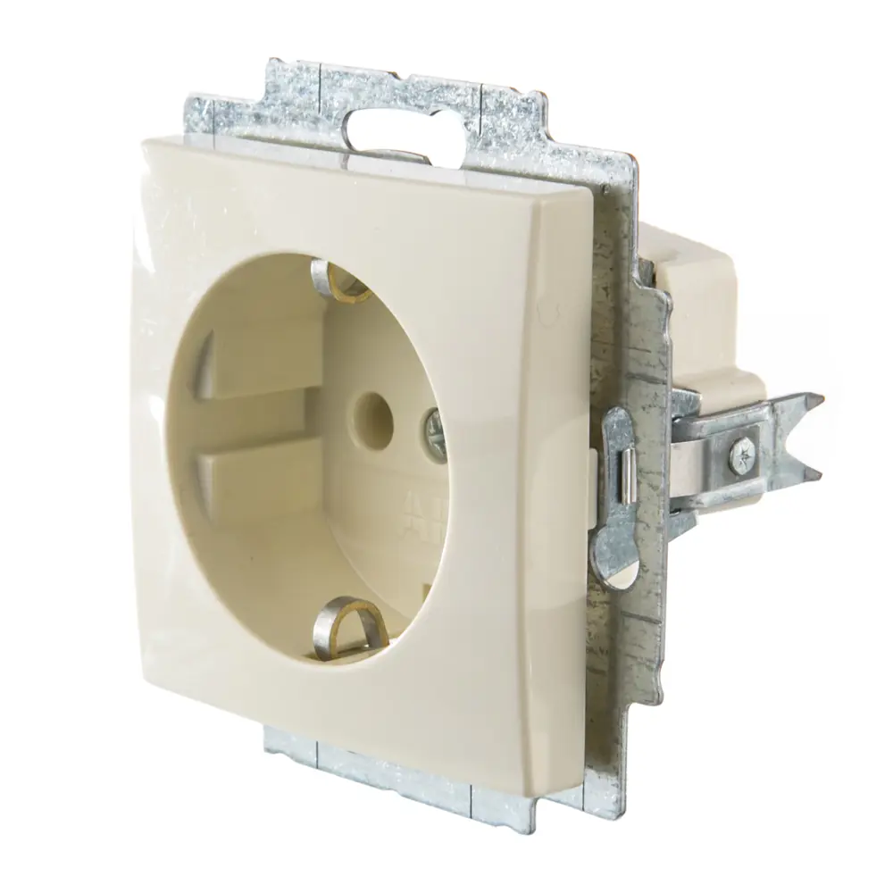 Розетка встраиваемая ABB Basic 55 с заземлением, цвет бежевый STLM-2176845 - Вид №2