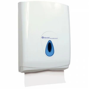 ATN101 Контейнер для одинарных бумажных полотенец TOP MAXI, АБС-пластик, белый, синее окошко Merida