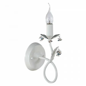 Бра металлическое с подвесками белое Cristina CRISTINA AP1 CRYSTAL LUX СВЕЧА 00-3930385 Белый