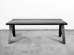 Officine Tamborrino Прямоугольный стол из стали и дерева