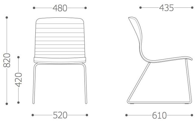 VAGHI Кресло-санки с обивкой Union guest U51p - Вид №3