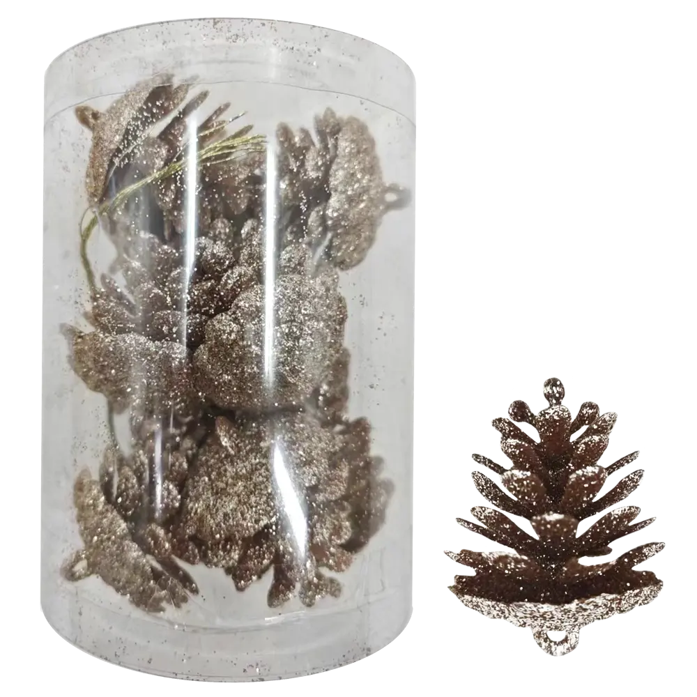 89381687 Украшение елочное Шишки шампань 10 шт. STLM-1367588 Santreyd 