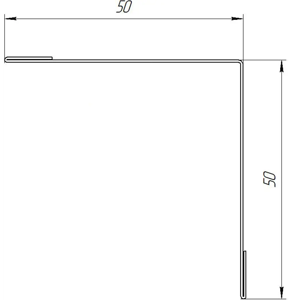 Планка для внутренних углов 50x50 мм 2 м 0.4 мм RAL 3005 красный 84427782 STLM-2033394 Santreyd  - Вид №1