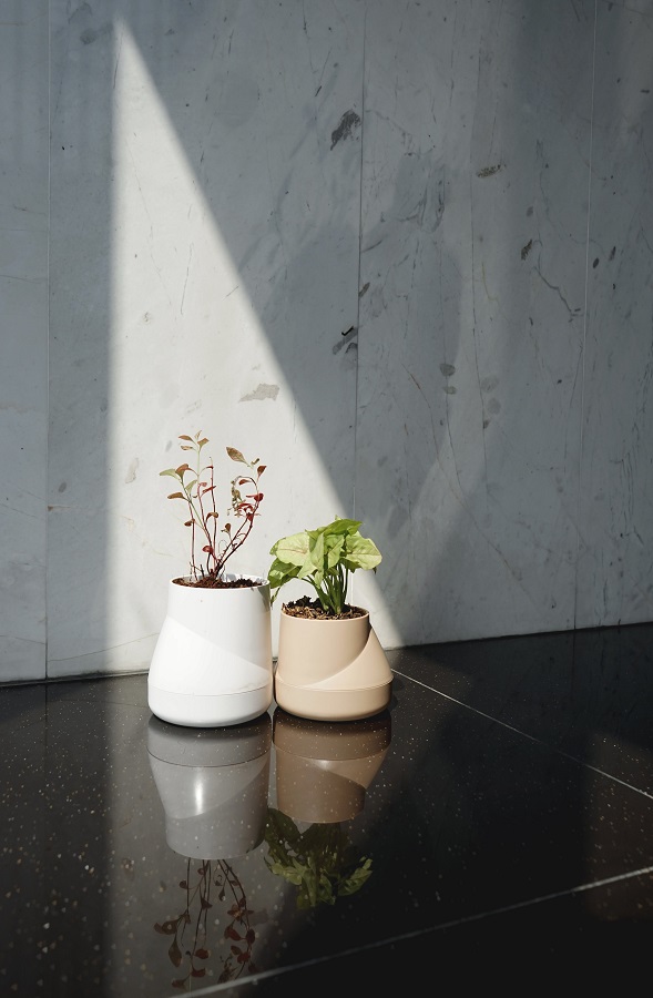 Горшок цветочный Hill Pot, маленький, кремовый Qualy QLX20001CR - Вид №3