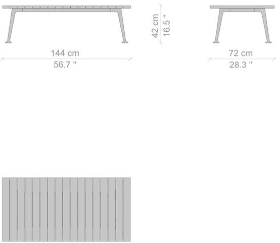 Cassina Прямоугольный журнальный столик из алюминия и дерева Fenc-e nature sun-id-1426204 - Вид №6