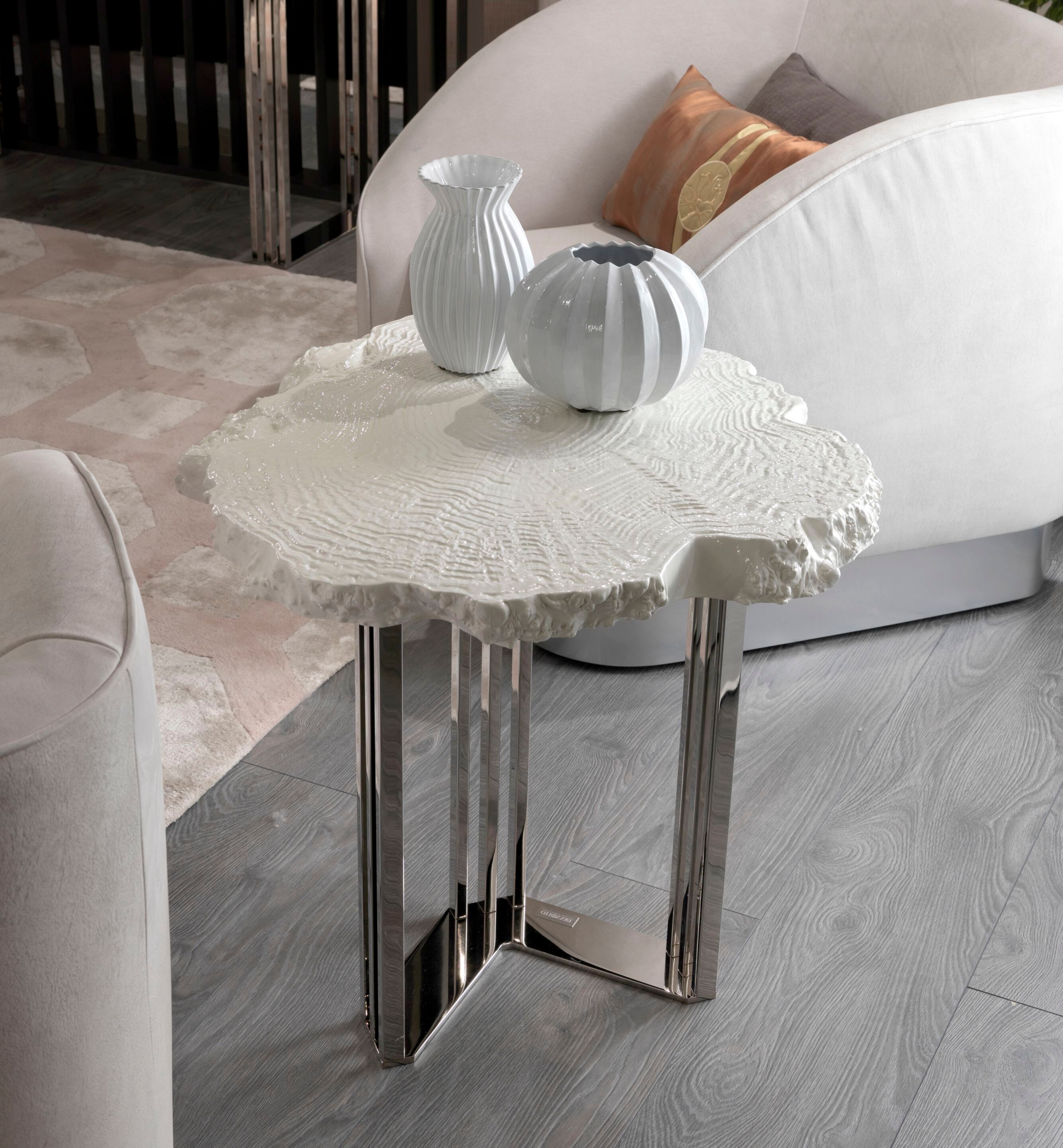 Высокий круглый керамический журнальный столик Bizzotto Italia Symphony-Infinity ARCH-00143573 - Вид №2