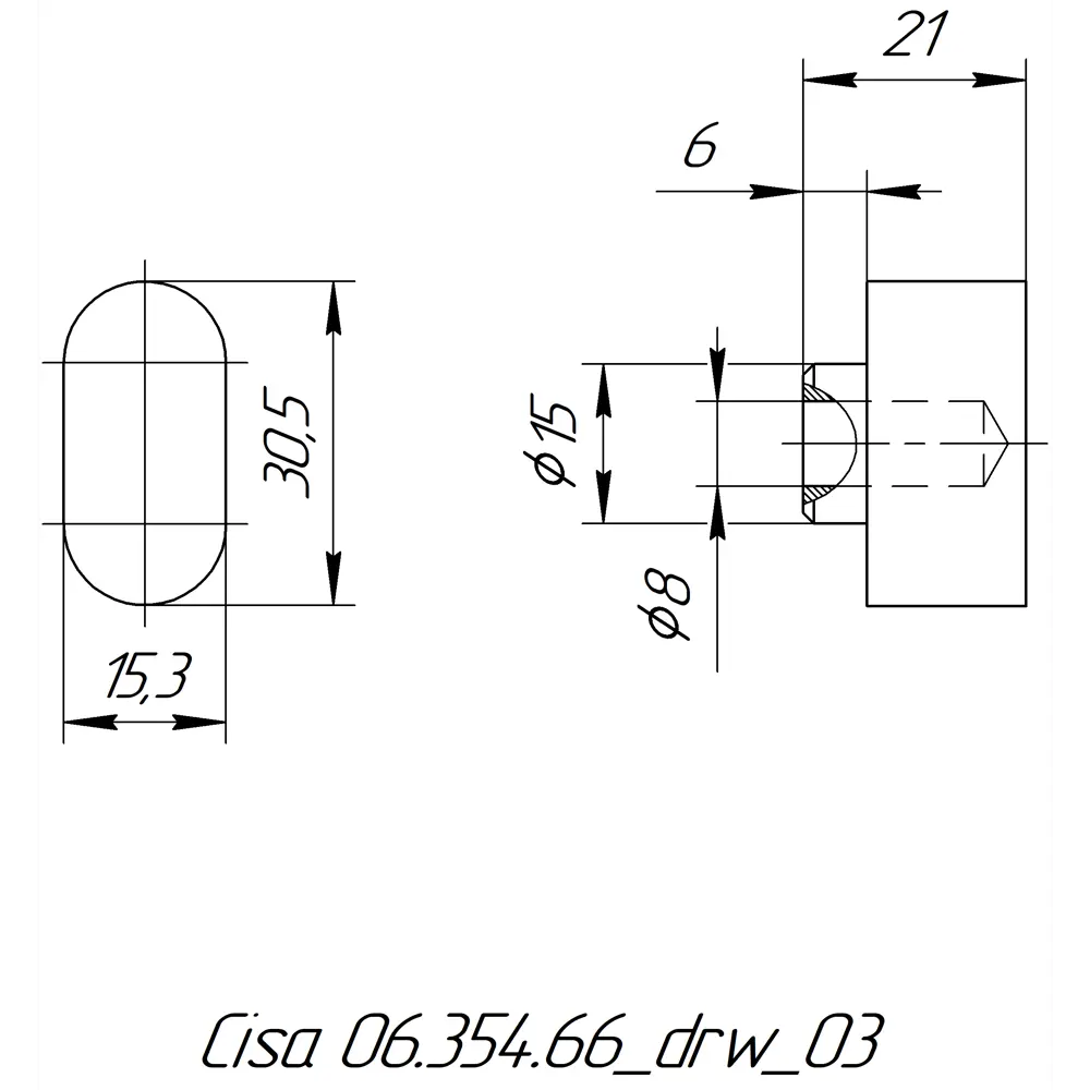 Вертушка Cisa 06.354.66, цвет латунь STLM-2211845 - Вид №1
