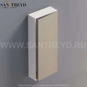 LIFT Модульный шкаф 100 см с правой дверью на доводчиках. Модули могут располагаться горизонтально и вертикально. Отделка: белая краска и серый дуб. AMOB053RCLZDX